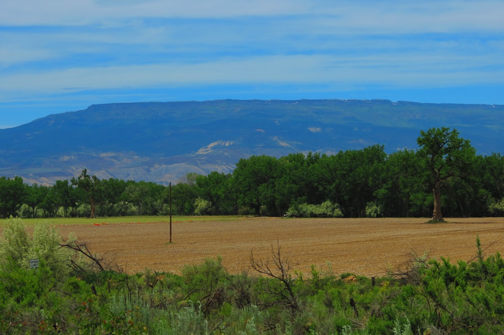 farm and river